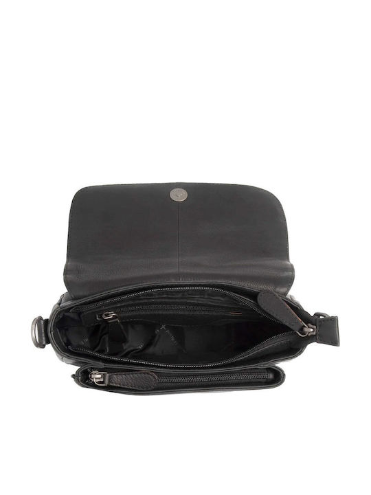 Leather Women's Crossbody Shoulder Handbag Black