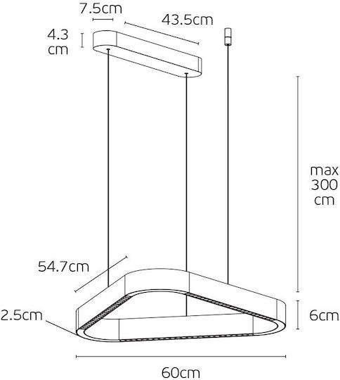 VK Lighting Deckenleuchte Schwarz LED mit Warmes Weiß Licht