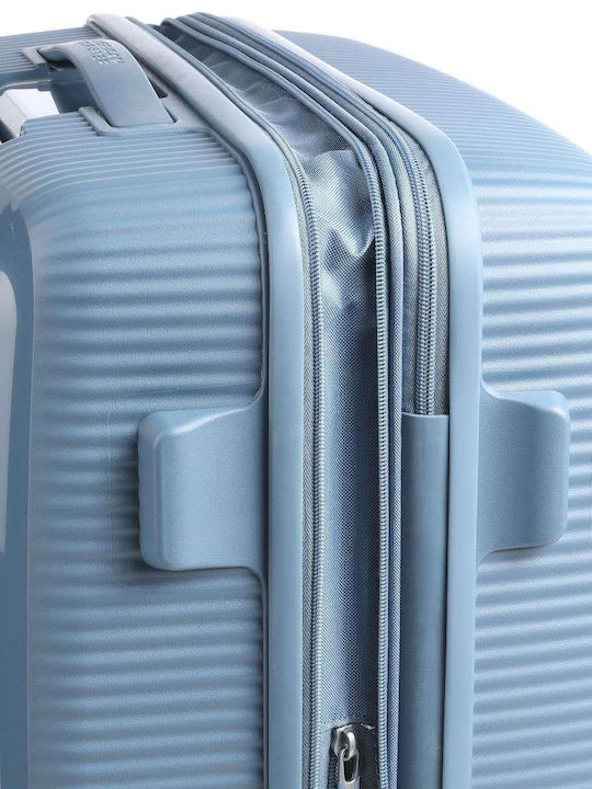 American Tourister Soundbox Medium Travel Suitcase Stone Blue Height 67cm