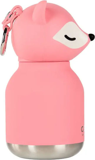 Asobu Bestie Kids Water Bottle Thermos Pink Fox 200ml