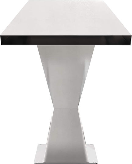 vidaXL Pool Waterfall with LED Lighting Stainless Steel 63.5x29x51 cm Silver
