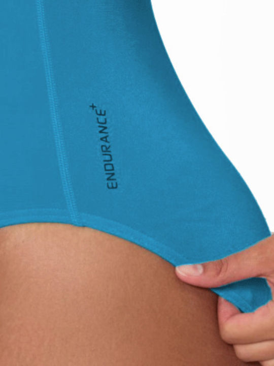 Endurance+ Logo Hydrasuit Athletic Swimsuit With Zipper Blue