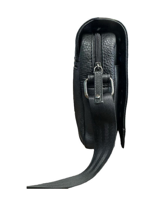 Leather Men's Shoulder / Crossbody Bag Black