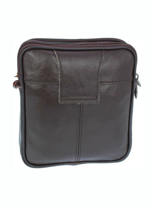 Leather Men's Shoulder / Crossbody Bag Brown
