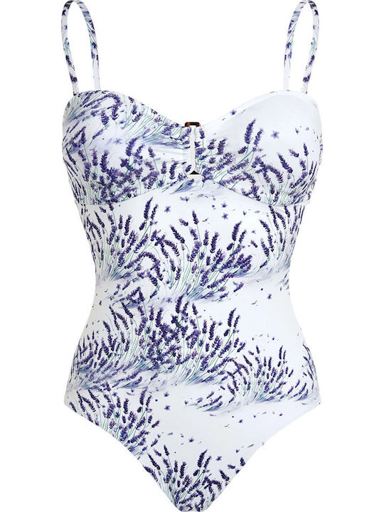 Strapless Badeanzug Weiß