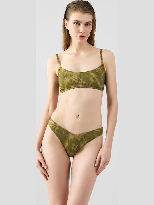Bikini Triangle With Padding Khaki Tie Dye