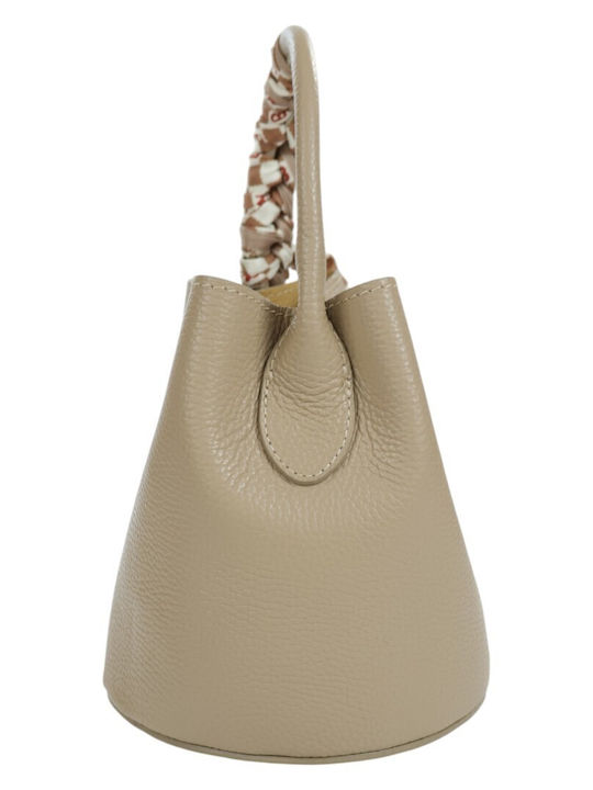 Дамска Кожена Чанта За Рамо Taupe