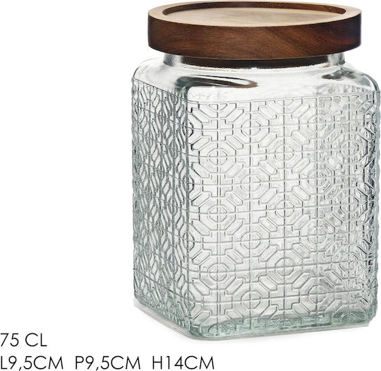 General Trade Allgemeine Verwendung Glasvase mit Deckel Transparent 750ml 1Stück