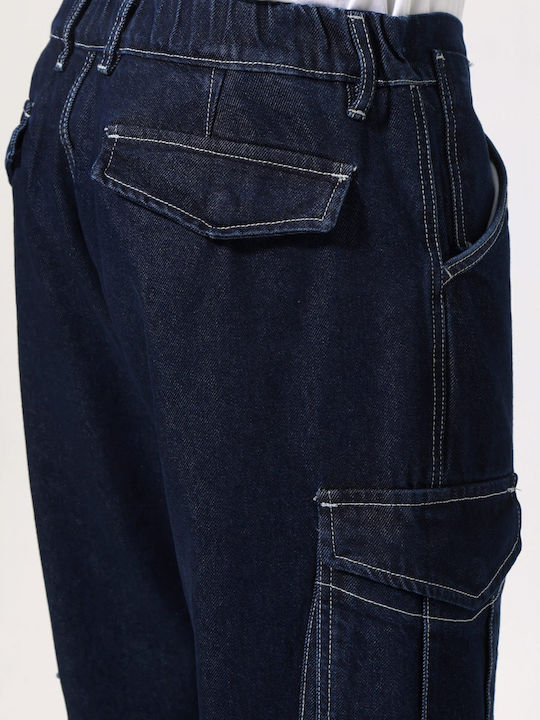 Men's Cargo Jeans Pants with Relaxed Fit Navy Coseo