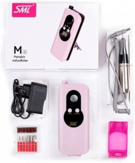 SML Nail Drill Battery 30W Pink with 35000 Rounds per Minute