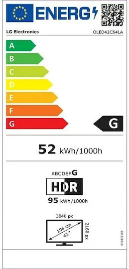 Smart Τηλεόραση 42" 4K UHD OLED Evo AI C6 HDR (2026) OLED42C64LA
