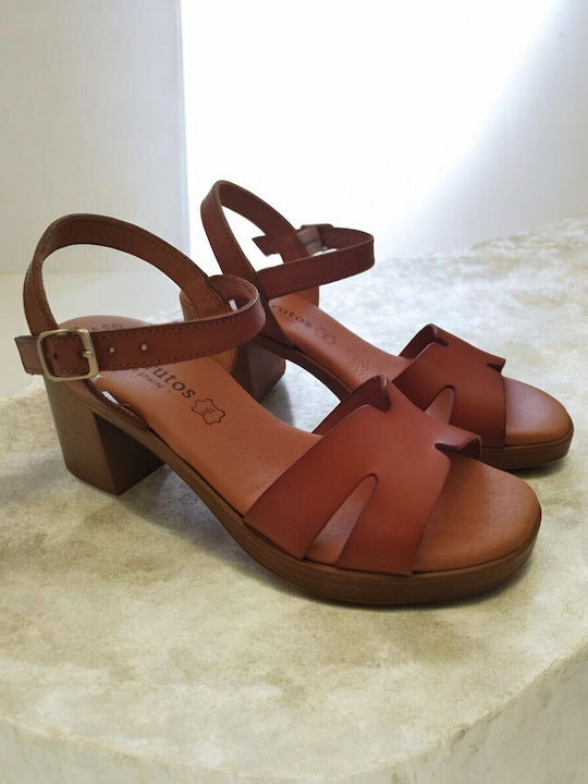 Leather Sandals Tabac Brown