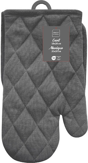 Fabric Kitchen Oven Mitt Gray