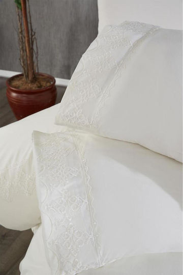 SteweHome Duvet Cover Set 200x220cm Double With 2 Pillowcases Beige