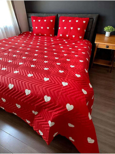 SteweHome Подредба Плик За Завивка 240x260см Преголяма С 2 Калъфки За Възглавници Червен