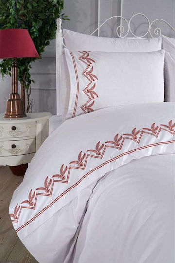 SteweHome Cotton Duvet Cover Set 200x220cm Double With 2 Pillowcases Beige