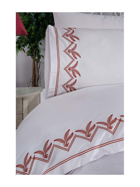SteweHome Σετ Παπλωματοθήκη Βαμβακερή 200x220cm Διπλή με 2 Μαξιλαροθήκες Μπεζ