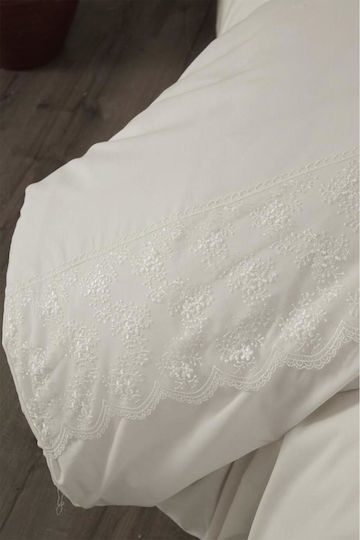 SteweHome Duvet Cover Set 200x220cm Double With 2 Pillowcases Beige