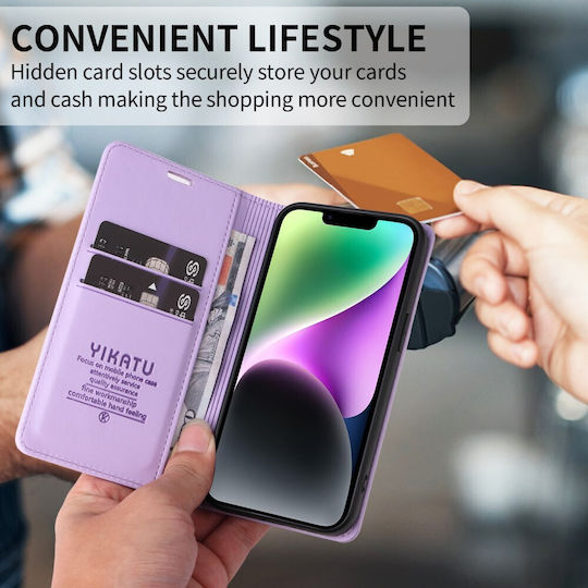 Yikatu Buchen Sie Synthetisches Leder / Silikon Lila Handyhüllen (Poco X8 Pro)