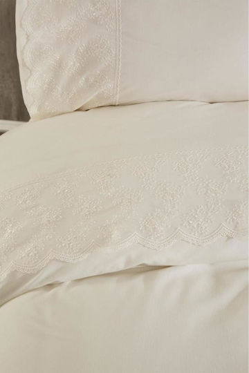 SteweHome Duvet Cover Set 200x220cm Double With 2 Pillowcases Beige