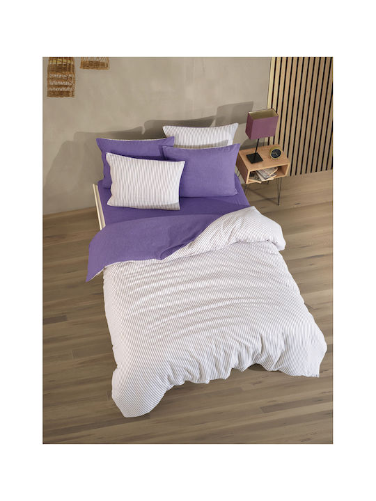 SteweHome Set Duvet Cover 160x220cm Single With Pillowcase Striped
