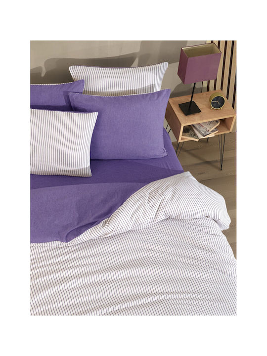SteweHome Set Duvet Cover 160x220cm Single With Pillowcase Striped
