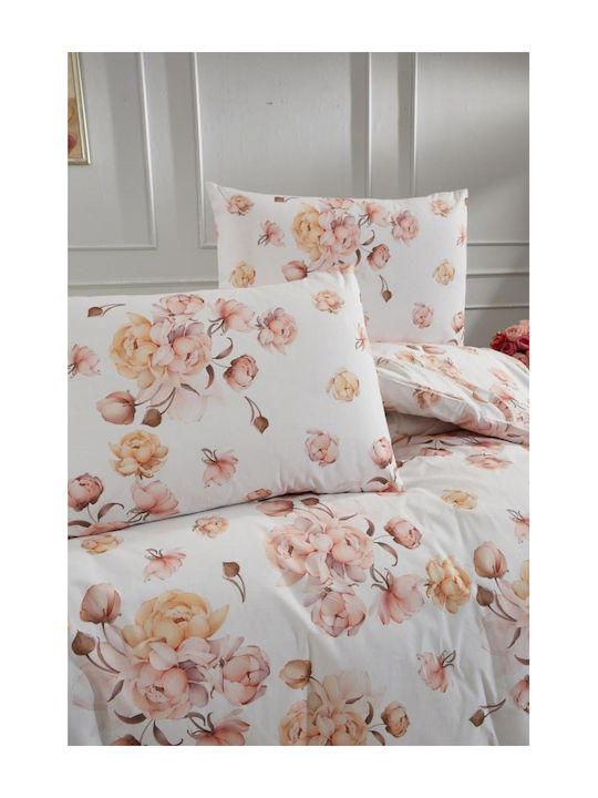 SteweHome Σετ Παπλωματοθήκη Βαμβακερή 200x220cm Διπλή με 2 Μαξιλαροθήκες Πολύχρωμο