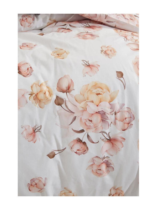 SteweHome Σετ Παπλωματοθήκη Βαμβακερή 200x220cm Διπλή με 2 Μαξιλαροθήκες Πολύχρωμο
