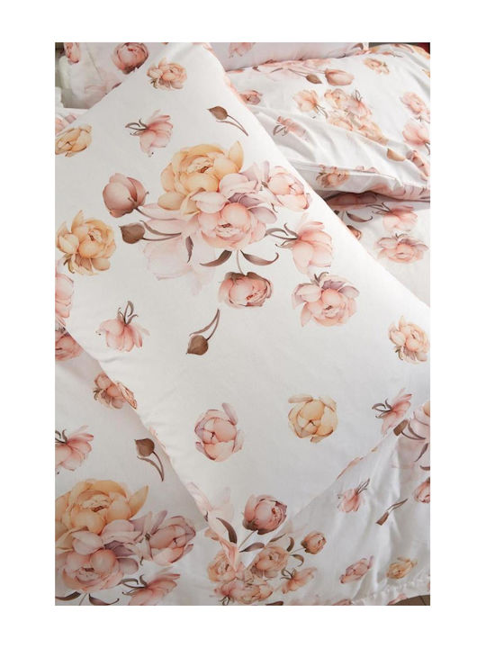 SteweHome Σετ Παπλωματοθήκη Βαμβακερή 200x220cm Διπλή με 2 Μαξιλαροθήκες Πολύχρωμο
