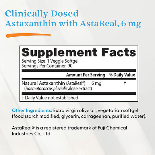 Doctor's Best Astaxanthin with AstaReal 6mg 90 Softgels