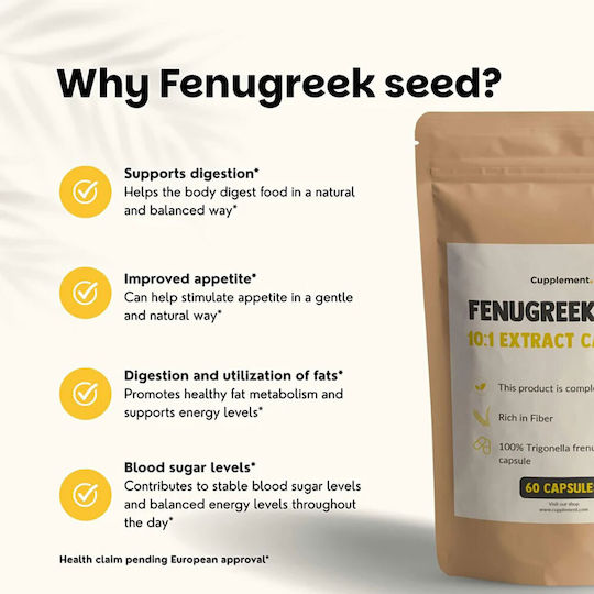 Cupplement Fenugreek Seed Extract 500mg 60 κάψουλες