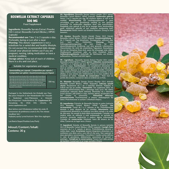 Cupplement Boswellia Extract 500mg 60 caps