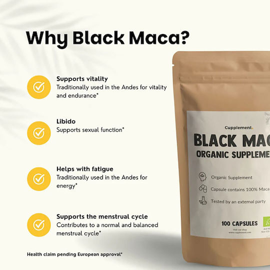 Cupplement Organic Black Maca 500mg 100 κάψουλες