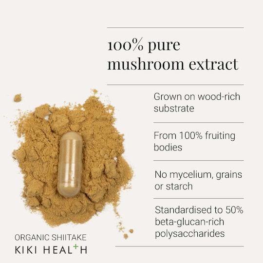 Kiki Health Organic Shiitake 400mg 60 Vegetable Capsules