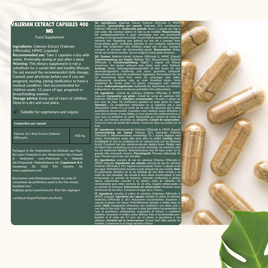 Cupplement Valerian Extract 400mg 60 κάψουλες