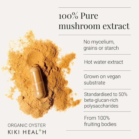 Kiki Health Organic Oyster Mushroom Extract 340mg 60 veg. caps
