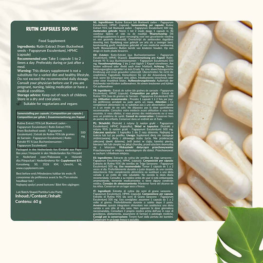 Cupplement Rutin Extract 500mg 60 Capsules