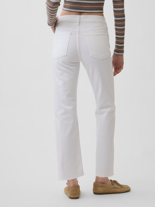 Hochbund Damen Jeans Hose in Schlank Passform Weiß
