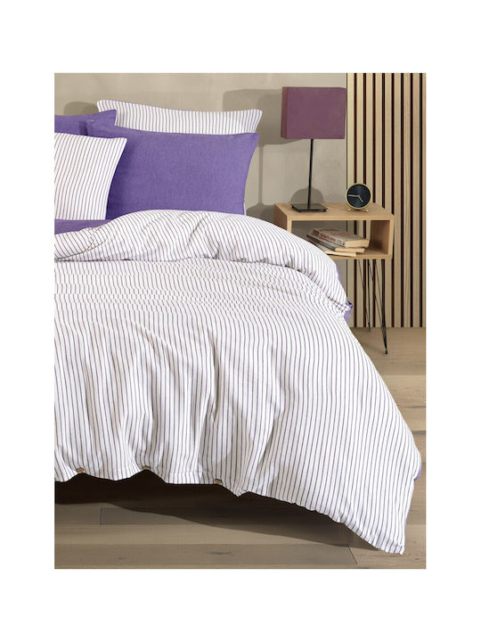 SteweHome Duvet Cover Set 160x220cm Single With Pillowcase Striped