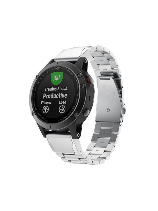 Garmin 26 mm Integrated Watch Strap Three Beads Flat Buckle Titanium Alloy Quick Release Silver