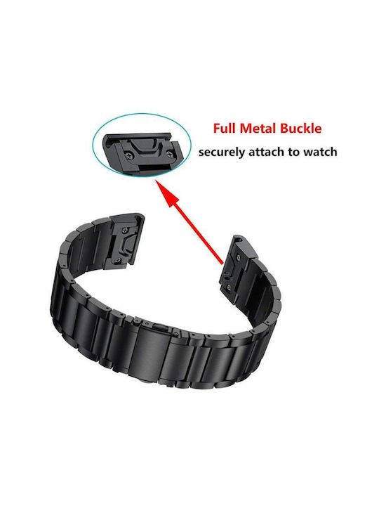 Garmin 22 mm Integrated Watch Strap Three Beads Flat Buckle Titanium Alloy Quick Release Silver