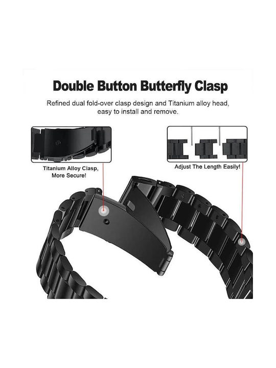 Garmin 20 mm Integrated Watch Strap Three Beads Flat Buckle Titanium Alloy Quick Release Silver