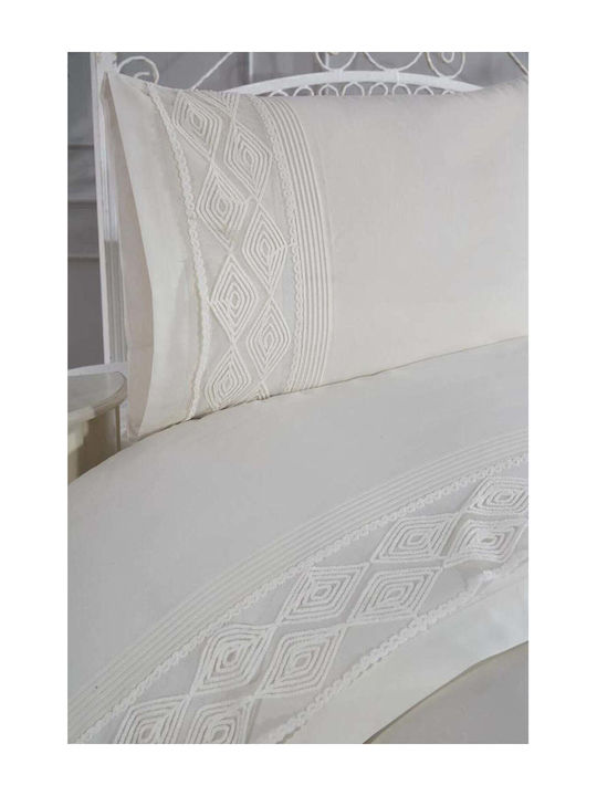 SteweHome Duvet Cover Set 200x220cm Double With 2 Pillowcases Beige