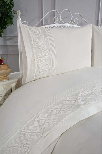 SteweHome Duvet Cover Set 200x220cm Double With 2 Pillowcases Beige