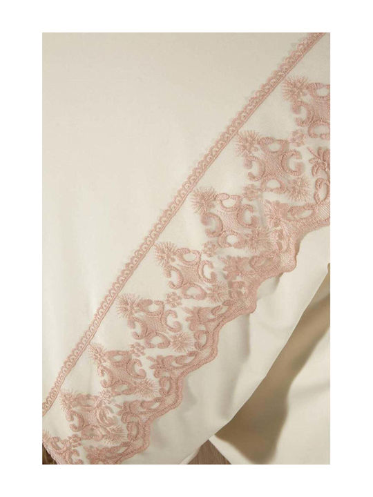 SteweHome Σετ Παπλωματοθήκη 200x220cm Διπλή με 2 Μαξιλαροθήκες Μπεζ