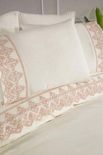 SteweHome Duvet Cover Set 200x220cm Double With 2 Pillowcases Beige