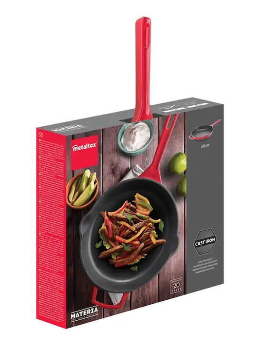 Metaltex Cast Iron Pan with Enamel Interior Coating 30cm