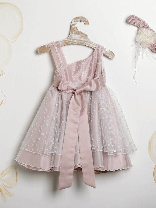 Lollipop Pink Baptism Dress Made of Tulle