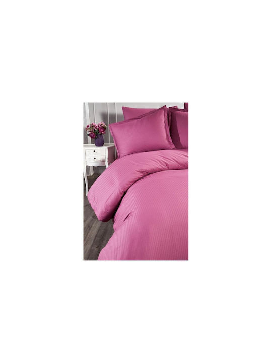 SteweHome Σετ Παπλωματοθήκη 200x220cm Διπλή με 2 Μαξιλαροθήκες Μωβ
