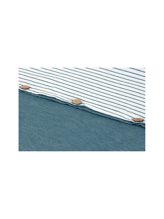 SteweHome Σετ Παπλωματοθήκη 200x220cm Διπλή με 2 Μαξιλαροθήκες Ριγέ
